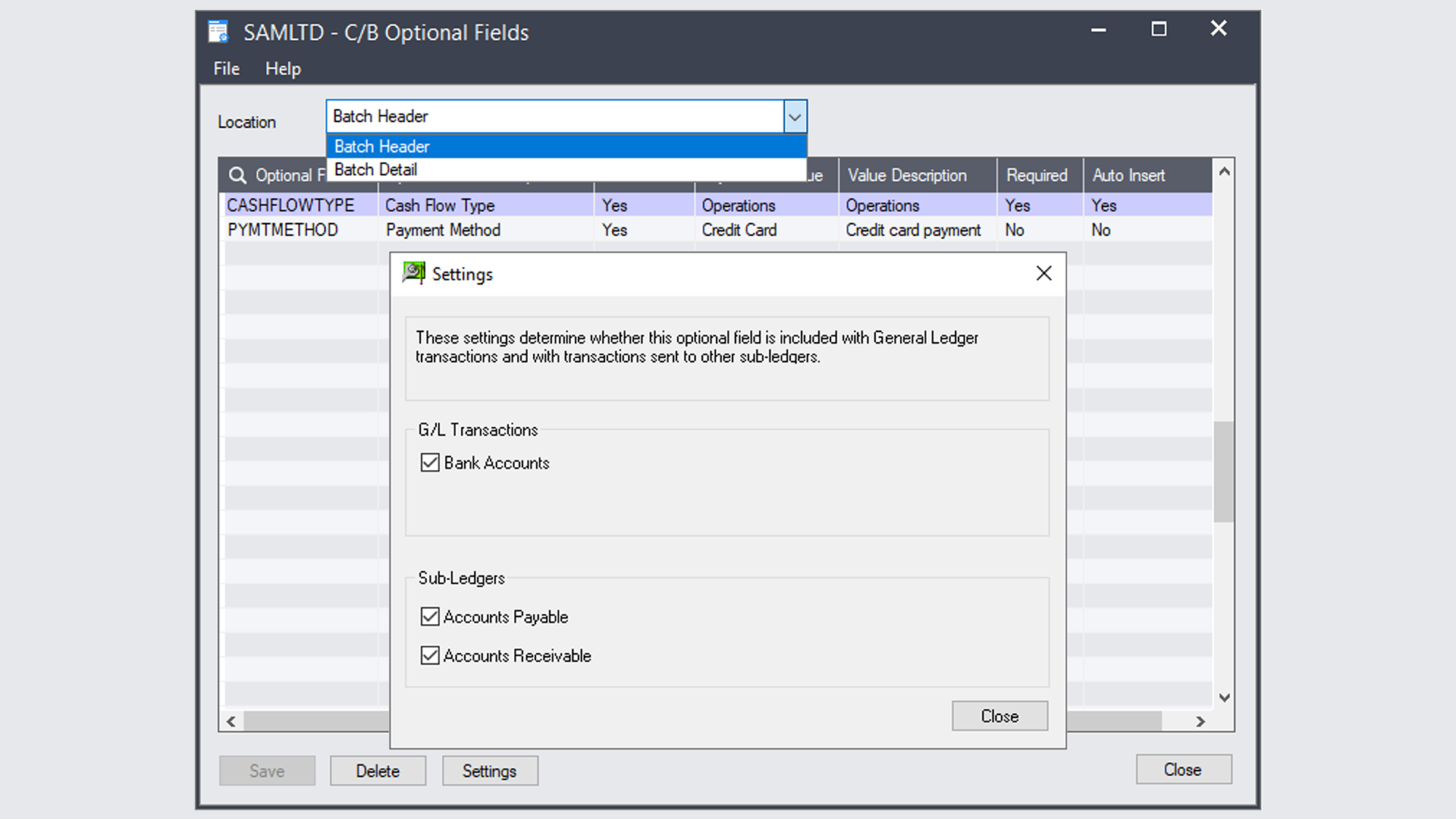 Optional Fields